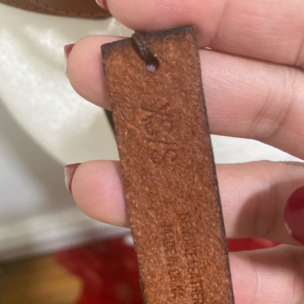 Hollister Brown Leather Waist Belt with Brass Buckle - Picture 3 of 9